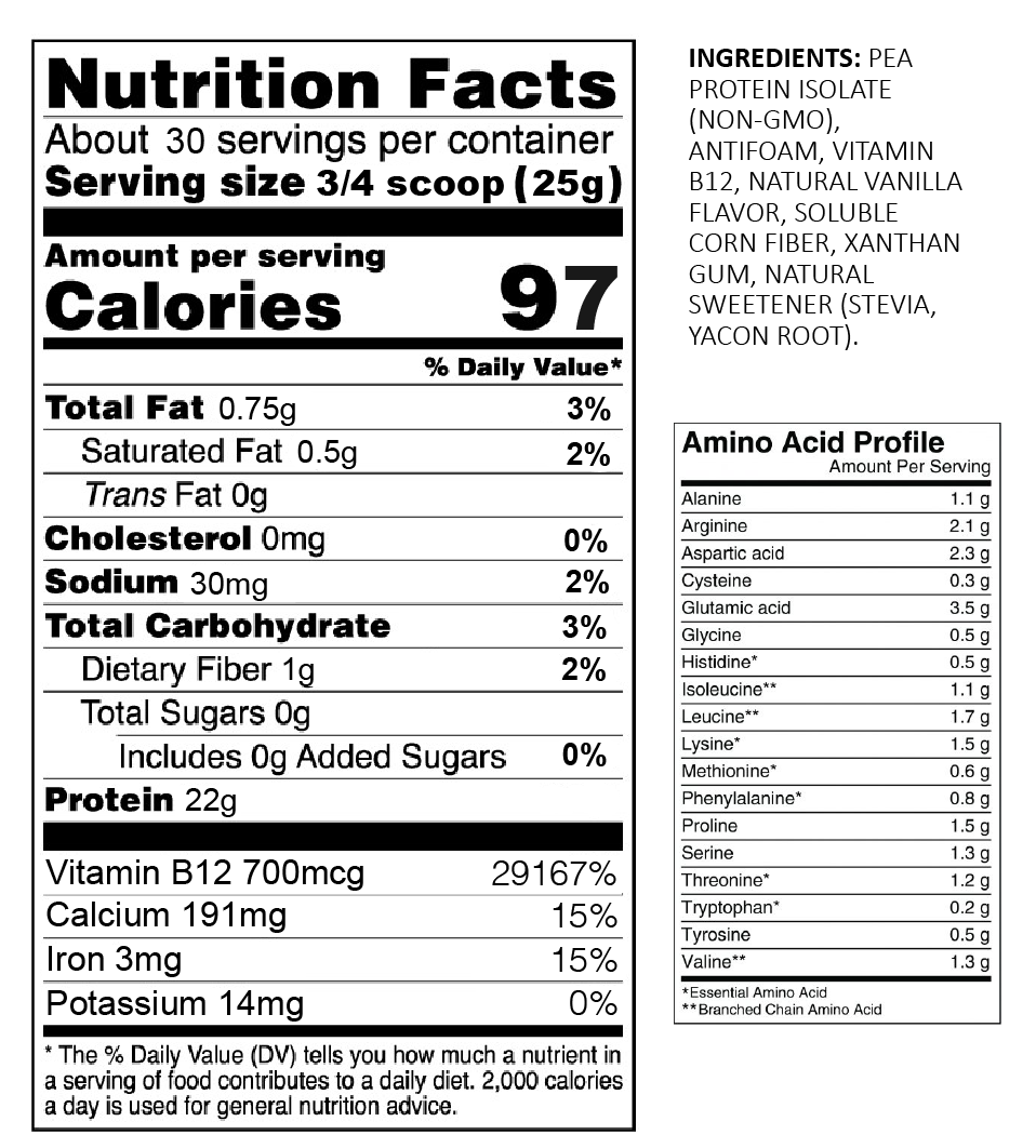 Herbivore Series™ Pure Isolate Pea - Vanilla (750g)