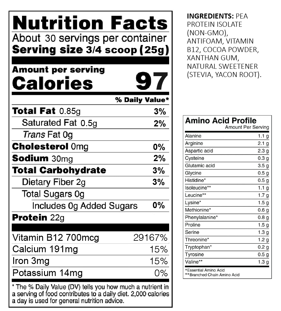 Herbivore Series™ Pure Isolate Pea - Chocolate (750g)