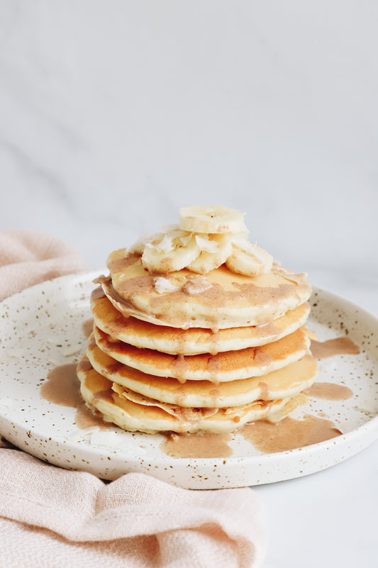 Maple-Cinnamon Vegan protein pancakes