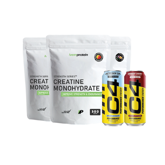 Creatina Monohidratada - Strength Series™ (300g) +2 Latas C4 Artic Snow Cone / Midnight Cherry